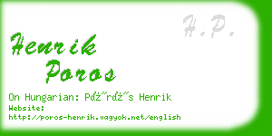 henrik poros business card